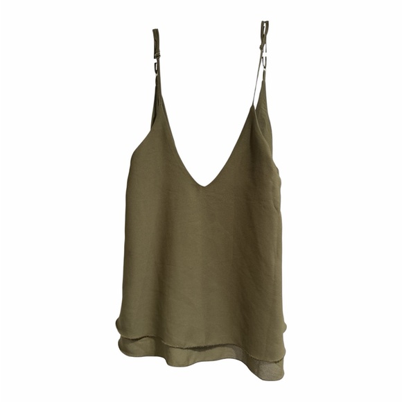 Tobi Tops - Tobi Olive V-Neck Silk-Feel Cami. Hardly Used